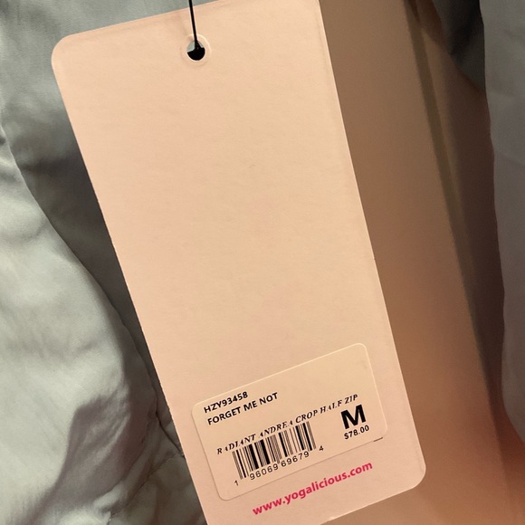 Yogalicious Radiant Andrea Half Zip Crop Jacket - NWT - Medium - Forget Me Not - Picture 7 of 9